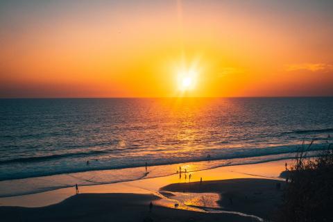 Sunset avove Indian ocean Varkala